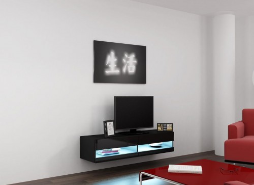 Тумба ТВ 140 VIGO NEW Cama черный / черный глянец